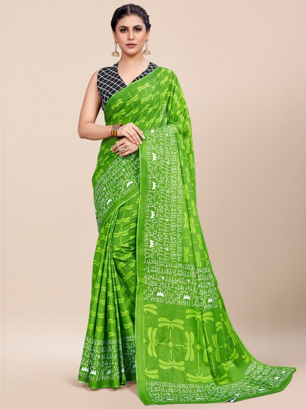 Saree Mall Abstract Printed Pure Cotton Bagh Sarees Fashion