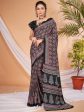 Saree Mall Ajrakh Silk Blend Block Print Sarees on Sale