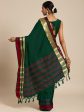 Saree Mall Green & Maroon Zari Silk Blend Uppada Sarees Fashion