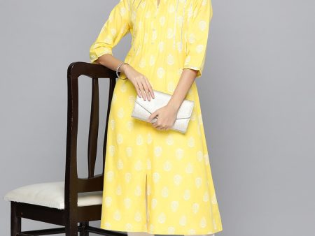 HERE&NOW Ethnic Motifs Printed A-Line Kurta Online Hot Sale