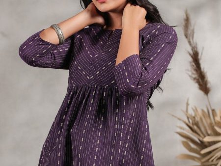 Anubhutee Ethnic Motifs Printed Notched Neck A-Line Kurti Hot on Sale