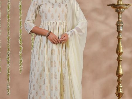 Anubhutee Ethnic Motifs Pure Cotton Kurta & Palazzos With Dupatta Fashion