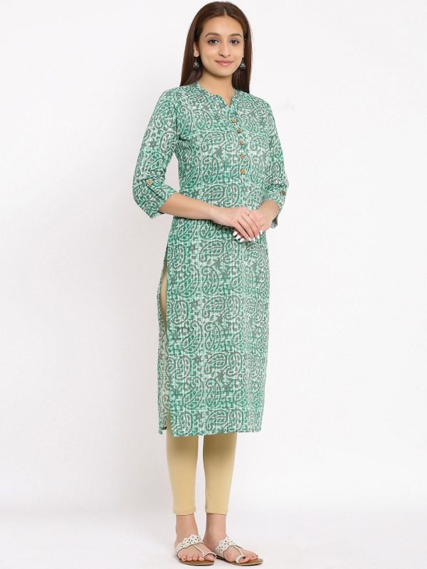 HERE&NOW Paisley Printed Straight Kurta Supply