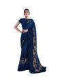 Blue Lycra sequence Saree with Unstitched Blouse Piece - Norita Elaura Online