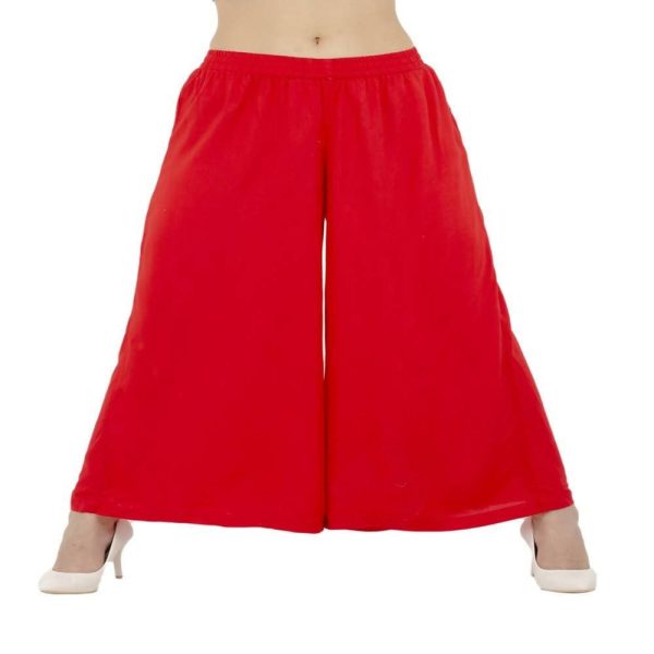 Lagi Women s Red Solid Palazzo (PLZ03B) Online Hot Sale