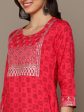 HERE&NOW Ethnic Motifs Printed Sequined Embroidered Straight Kurta For Sale