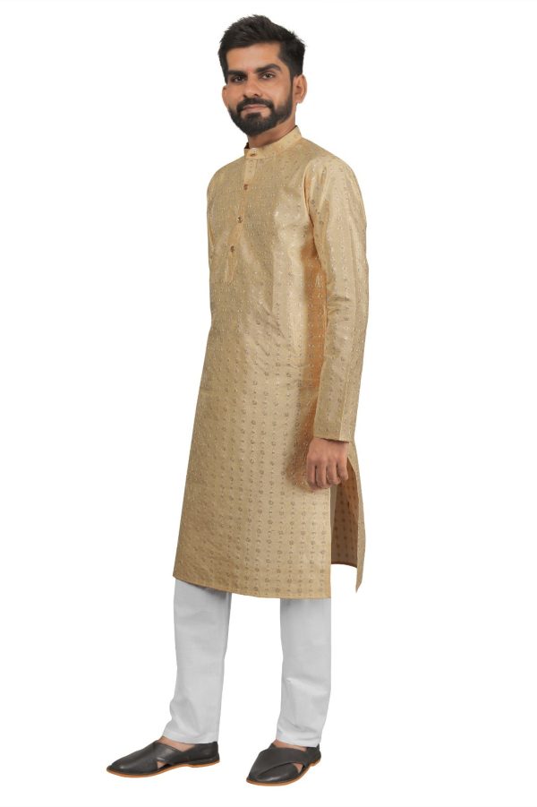 DEIANA S Fancy Embroidery kurta Payjama Set For Men s (Cream) For Discount