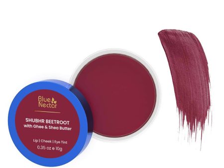 Blue Nectar Shubhr Beetroot Lip, Cheek & Eye Tint with Ghee & Almond Oil Online Hot Sale