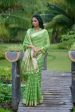 Vishnu Weaves Women s Green Organza Silk Zari Woven Saree with Blouse Online now