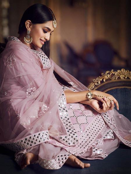 Myra Baby Pink Heavy Beautiful Embroidered Gharara Suit Online