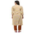 Lagi Women s Orange Printed Straight Kurta & Pant (MC45B) For Discount