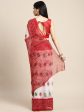 Saree Mall White & Red Printed Bandhani Sarees Hot on Sale