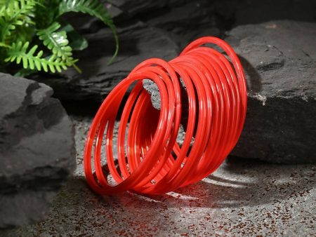 Afast Shining Red Glass Party, Wedding, Daily Use Bangle Set, Pack Of 12 For Cheap