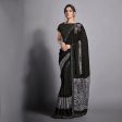 Black Lycra Raw Silk Multi-Colored Sequins Embroidery, Handwork Butta Saree - Norita Eileen For Sale