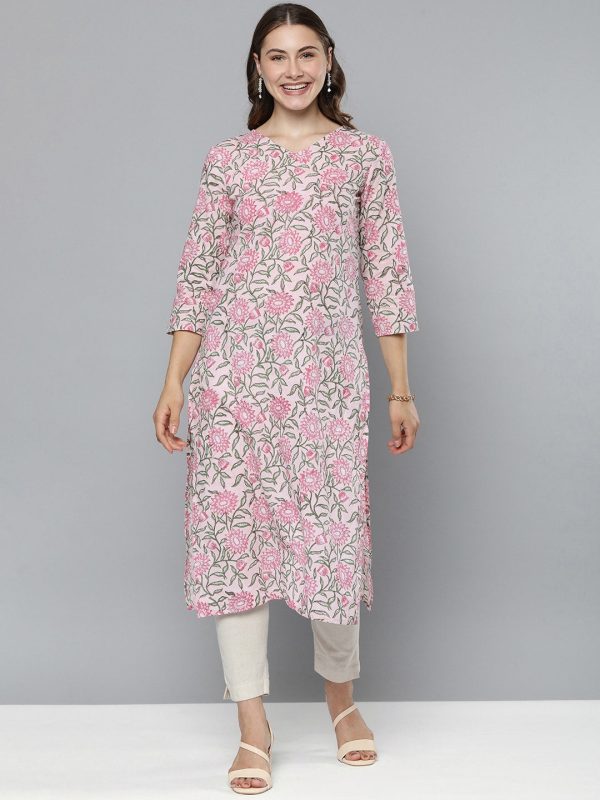 HERE&NOW Floral Printed Floral Kurta on Sale