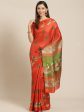 Saree Mall Rust Red & Green Printed Saree Supply