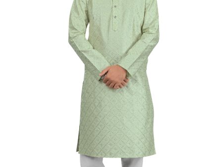 DEIANA S Fancy Embroidery kurta Payjama Set For Men s (Pista) Online now