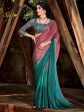 Saree Mall Mauve & Turquoise Blue Ombre Embellished Sarees Online Hot Sale