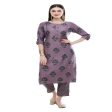 Lagi Women s Mauve Printed Straight Kurta & Pant (MC39B) Sale