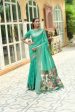 Vishnu Weaves Women s Sea Green Cotton Silk Zari Woven Butta Work Saree with Blouse Online now