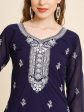 HERE&NOW Ethnic Motifs Embroidered Georgette Kurta Hot on Sale