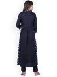 HERE&NOW Women Black Printed Anarkali Empire Kurta with Trousers For Cheap