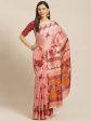 Saree Mall Peach-Coloured & Maroon Warli Print Bhagalpuri Saree Online now