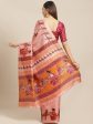 Saree Mall Peach-Coloured & Maroon Warli Print Bhagalpuri Saree Online now