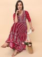 HERE&NOW Chikankari Embroidered Thread Work Georgette Anarkali Kurta Discount