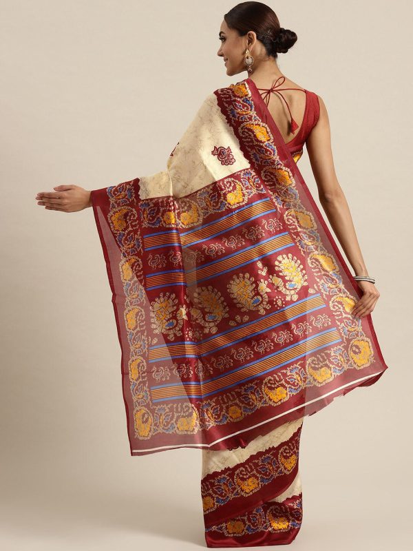 Saree Mall Ethnic Motifs Art Silk Ikat Sarees on Sale