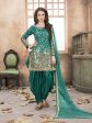 Myra Sea Green Tafeta Silk Patiyala Suit Fashion