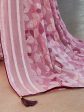 Saree Mall Floral Printed Pure Chiffon Block Print Saree For Sale