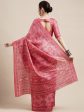 Saree Mall Peach-Coloured & White Floral Art Silk Sarees Fashion