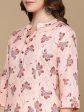 HERE&NOW Pink & Maroon Floral Printed Pure Cotton Kurta Hot on Sale