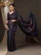 Saree Mall Navy Blue & Gold-Toned Woven Design Zari Silk Blend Banarasi Sarees For Discount