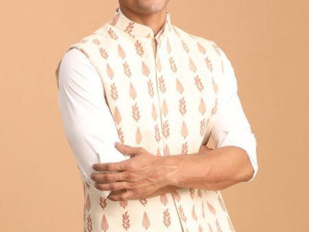 Shvaas by Vastramay Men s Cream Cotton Nehru Jacket Sale