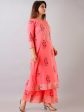 HERE&NOW Floral Printed Gotta Patti Regular Kurta with Palazzos For Sale