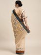 Saree Mall Beige & Brown Geometric Printed Taant Sarees Online