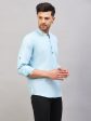 VM by Vastramay Men s Aqua Cotton Blend Kurta For Cheap