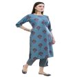 Lagi Women s Turquoise Blue Printed Straight Kurta & Pant (MC39A) Online