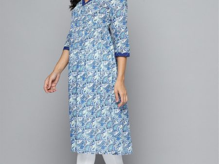 HERE&NOW Paisley Printed Empire A-Line Kurta Sale