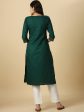 HERE&NOW Green Floral Yoke Design Gotta Patti Kurta Discount