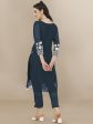 HERE&NOW Floral Embroidered Chikankari Kurta with Trousers & Dupatta Hot on Sale