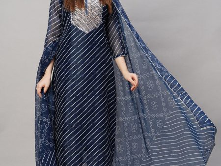 Kalini Bandhani Printed Regular Kurta with Trousers & Dupatta Online