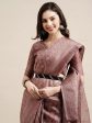 Saree Mall Mauve & White Floral Art Silk Sarees Online Sale