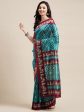 Saree Mall Blue & Maroon Bandhani Silk Blend Bandhani Sarees Fashion