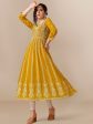 HERE&NOW Ethnic Motifs Embroidered Chikankari Georgette Anarkali Kurta Sale