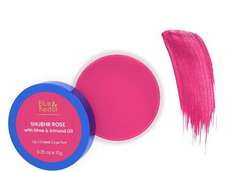 Blue Nectar Shubhr Rose Lip, Cheek & Eye Tint with Ghee & Almond Oil on Sale