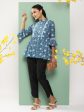 Women s Blue Printed Tunic - Bhama Fashion