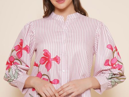 Women s Beige Printed Shirt Style Top - Bhama Online Sale